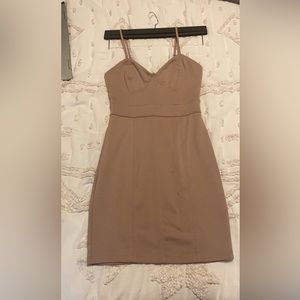 tan forever 21 bodycon dress